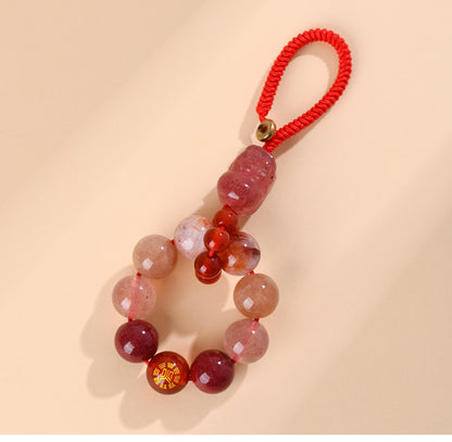 Crystal Five Elements Pixiu Keychain - Fire Energy Boost & Wealth Attraction Chinese Style Pendant
