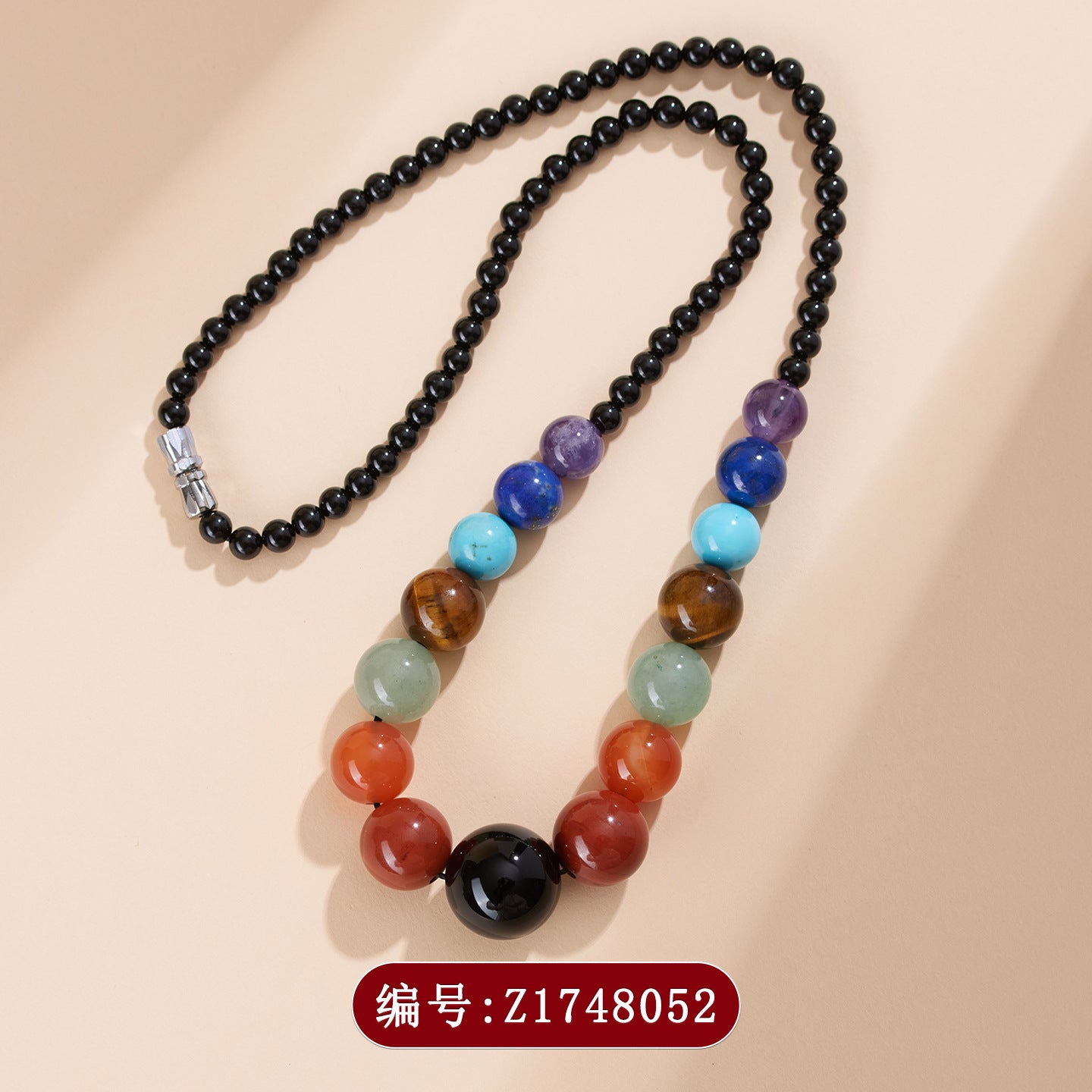 Natural Multicolored Gemstone Life Stone Necklace | Rainbow Energy Protection Collarbone Chain