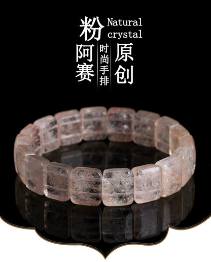 Natural Crystal Powder Handmade Bracelet - Women's Lucky Charm Fashion Energy