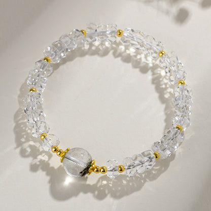 Natural White Crystal Zodiac Guardian Bracelet | Energy Stone for Protection & Harmony