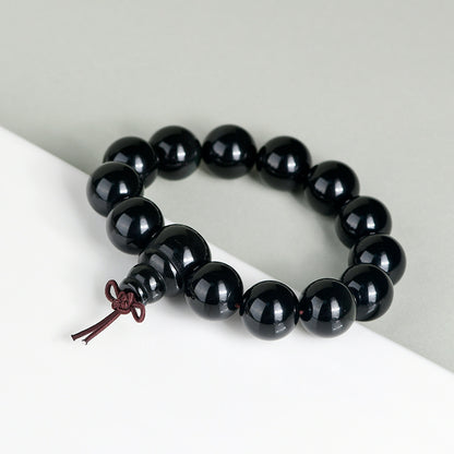 Natural Double Color Eye Obsidian Buddha Beads Bracelet - Spiritual Protection for Couples