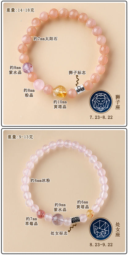 Mystical Natural Crystal Zodiac Bracelet - Cosmic Energy & Spiritual Harmony