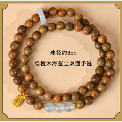 Green Sandalwood & Amethyst Multi-Loop Bracelet