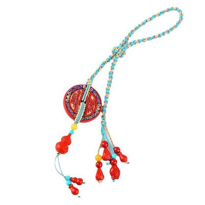 Natural High-Content Cinnabar Mountain Ghost Flower Protection Pendant for Car Keychain Bag Hanging