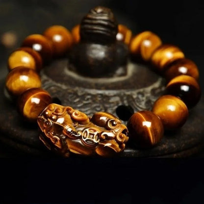 Nature Feng Shui Bracelets Men Tiger Eye Beads Wristband Bracelets for Women Pixiu Wealth and Good Luck Bracelet Jewelry pulsera