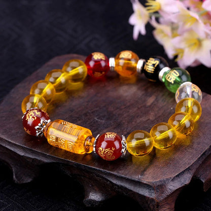 Feng Shui Bracelet Yellow crystal Porsperity Bracelet Five Elements And Four Beasts Bracelets Wealth Good Luck Unisex Jewelry