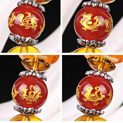 Feng Shui Bracelet Yellow crystal Porsperity Bracelet Five Elements And Four Beasts Bracelets Wealth Good Luck Unisex Jewelry