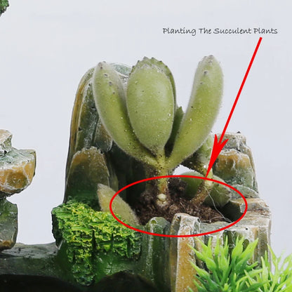 桌面风水流水瀑布喷泉摆件｜变色LED静音循环 招财聚气