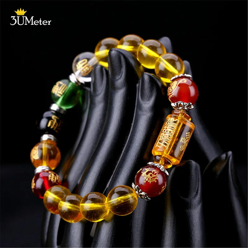 Feng Shui Bracelet Yellow crystal Porsperity Bracelet Five Elements And Four Beasts Bracelets Wealth Good Luck Unisex Jewelry