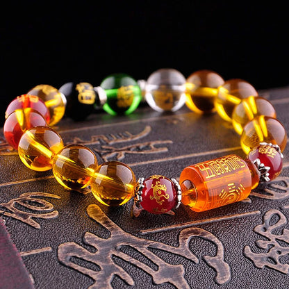 Feng Shui Bracelet Yellow crystal Porsperity Bracelet Five Elements And Four Beasts Bracelets Wealth Good Luck Unisex Jewelry