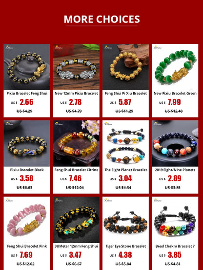 Feng Shui Bracelet Yellow crystal Porsperity Bracelet Five Elements And Four Beasts Bracelets Wealth Good Luck Unisex Jewelry