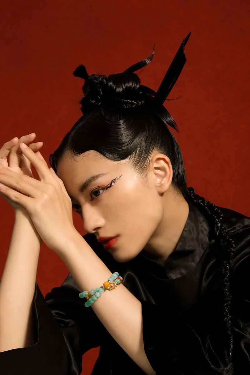 Hetian Jade Peace Buckle Bracelet — Valentine's Light Gift