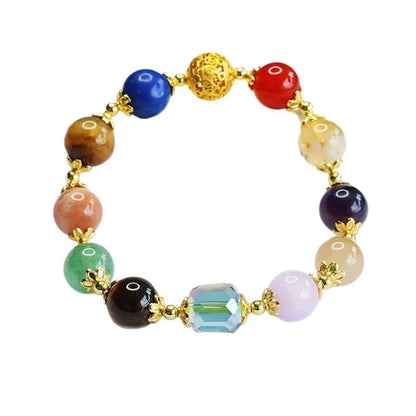 Multicolor Tiger Eye Crystal Bracelet — 10mm Lucky Strand