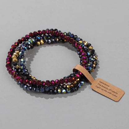 3x4mm Faceted Crystal Beads Bracelet Set｜Colorful Couple Beads