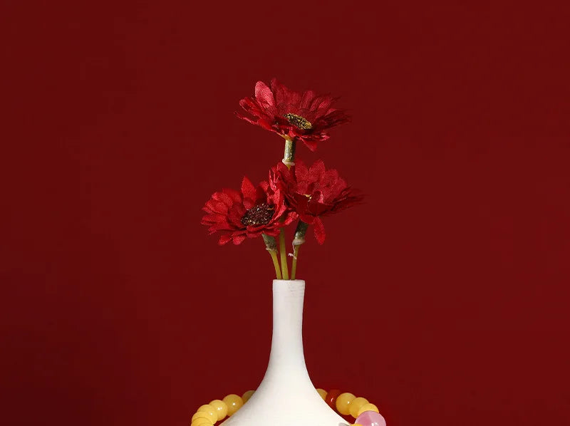 8mm Amber Hetian Jade Bell Bracelet｜Feng Shui Elegance