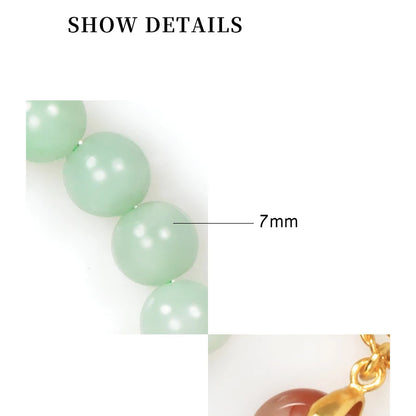 Hetian Jade Sterling Silver Gold-Plated Handstring Bracelet - Feng Shui Charm