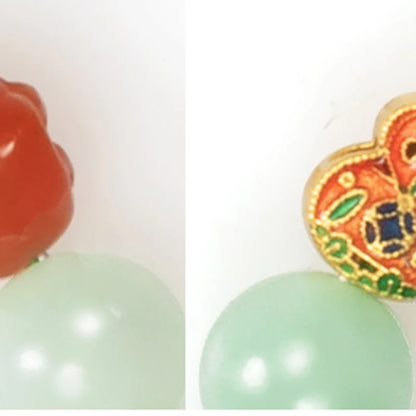 Hetian Jade Sterling Silver Gold-Plated Handstring Bracelet - Feng Shui Charm