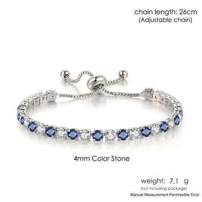 Mystic Blue Zirconia Adjustable Tennis Bracelet
