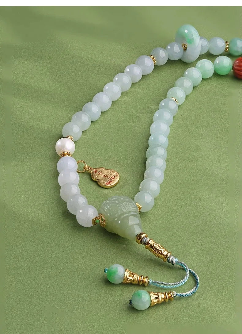 Natural Type A Jadeite Bracelet For Women High-End Chinese-Style And Retro Design  Necklace Or Bracelet Wear Support Wholesale