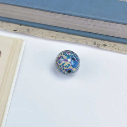 Antique Wood Circle Bracelet with Mother-of-Pearl Luck Charm