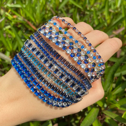 Mystic Blue Zirconia Adjustable Tennis Bracelet