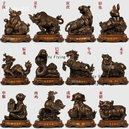 风水招财虎摆件｜镇宅纳福办公桌树脂工艺装饰