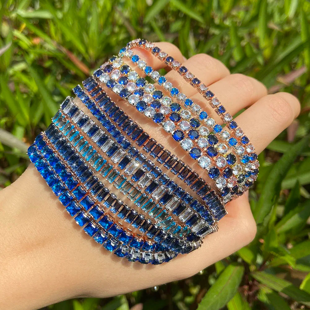 Mystic Blue Zirconia Adjustable Tennis Bracelet