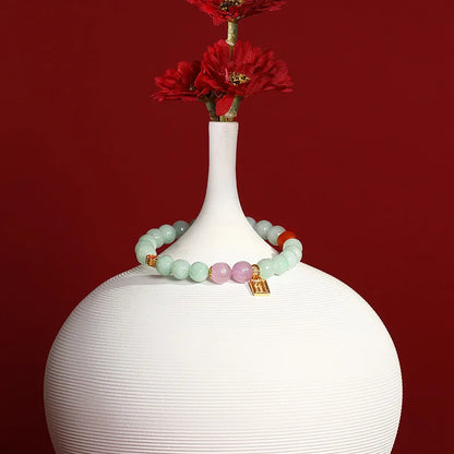 Hetian Jade Sterling Silver Gold-Plated Handstring Bracelet - Feng Shui Charm