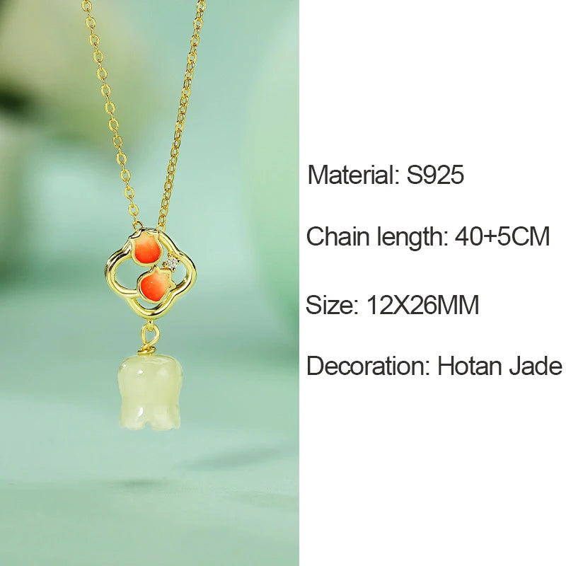 Hetian Jade Green Blossom Bracelet | 925 Silver Link