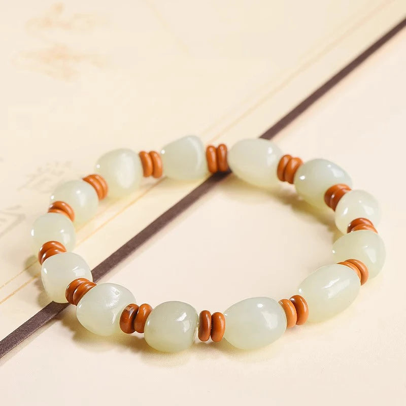 Hetian Jade Nephrite Lucky Ball Bracelet｜Couple Amulet Hand String