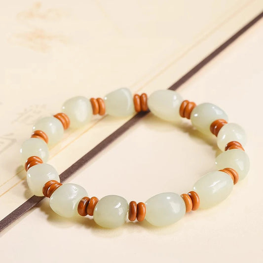 Hetian Jade Nephrite Lucky Ball Bracelet｜Couple Amulet Hand String