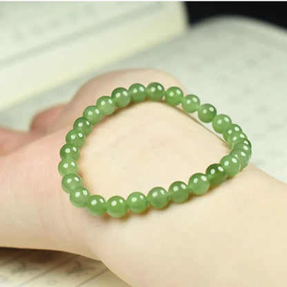 Hetian Jade 6mm Round Bead Bracelet — Boho Guardian