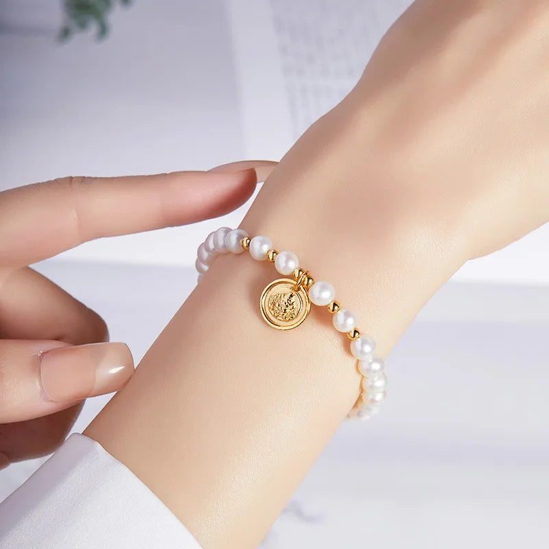 Natural White Pearl Chain Bracelet｜Feng Shui Elegance & Protection