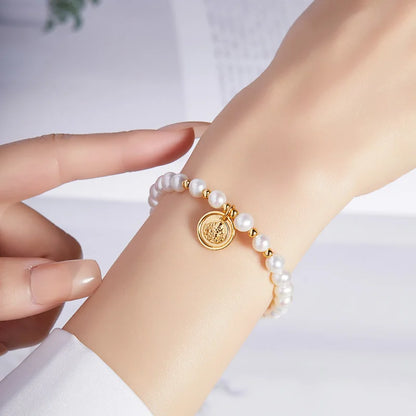 Natural White Pearl Chain Bracelet｜Feng Shui Elegance & Protection