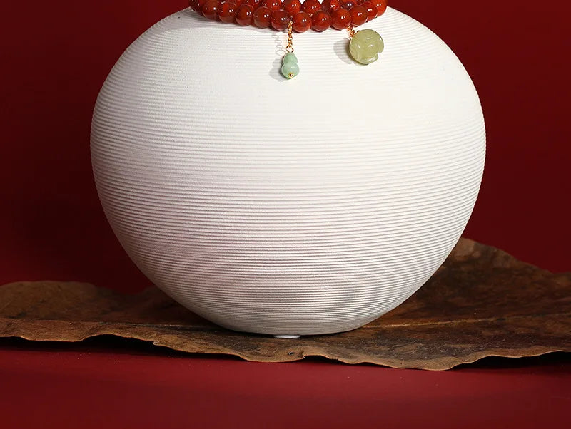 Sichuan Nanhong Two-Turn Hetian Jade Bracelet — Silver-Gold