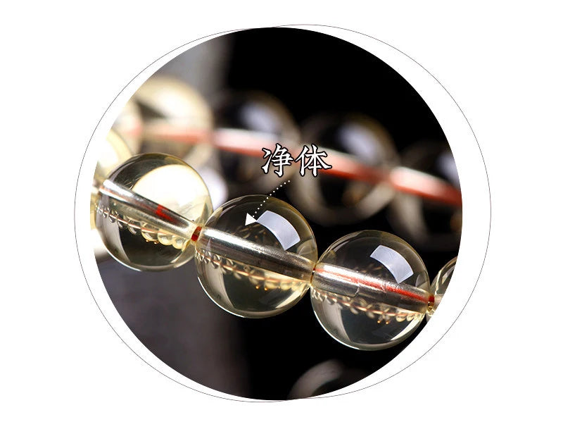 Natural Citrine 10-12mm Beaded Bracelet — Unisex Handmade