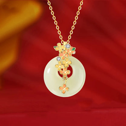 和田玉·桂花平安扣手链｜淡雅自然 开运护身