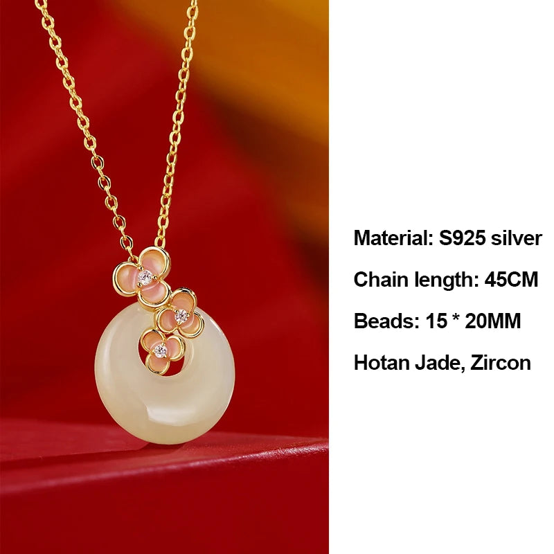 Hetian Jade Peach Blossom Bead Bracelet｜Elegant Hand-Chain Charm