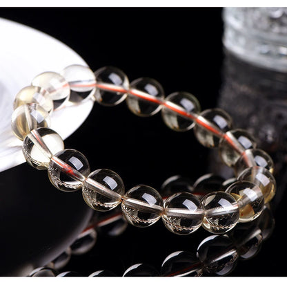 Natural Citrine 10-12mm Beaded Bracelet — Unisex Handmade