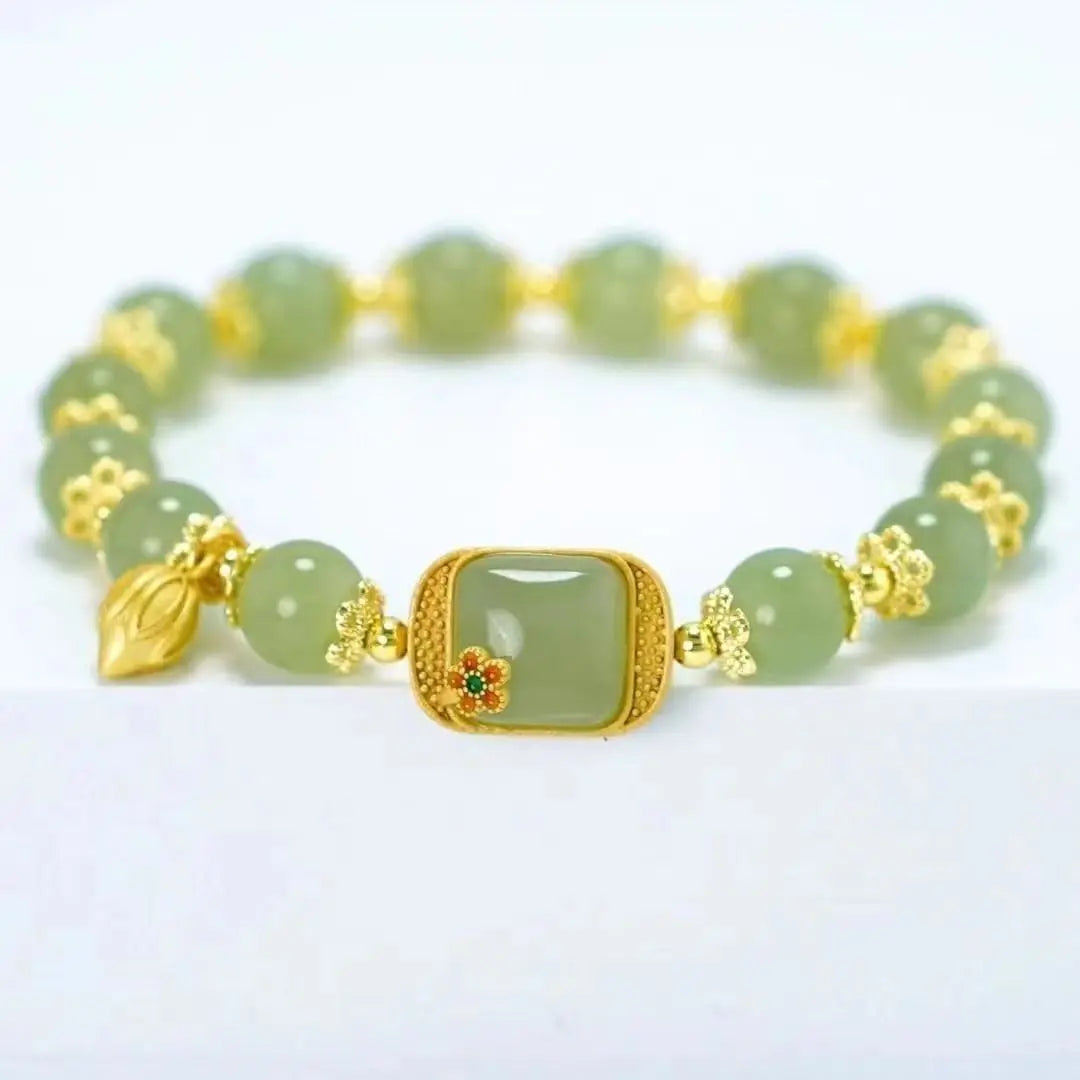 Natural Hetian Jade Bracelet – Elegant Vintage Wedding Gift