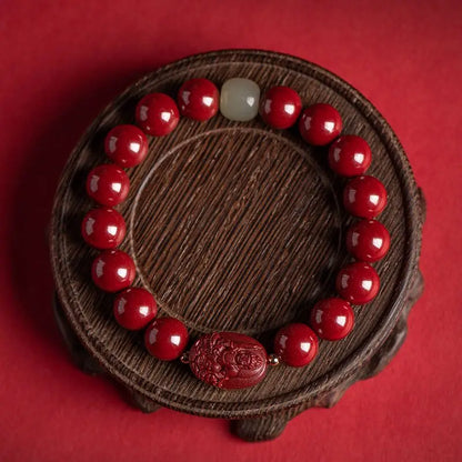 Cinnabar Zodiac Benmingfo Bracelet - Aventurine Amulet for Luck