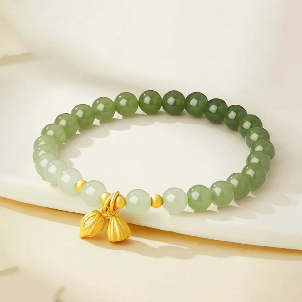 Handmade S925 Enamel Round-Bead Bracelet — Mystic Lucky Charm for Women