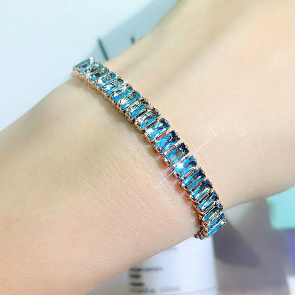 Mystic Blue Zirconia Adjustable Tennis Bracelet