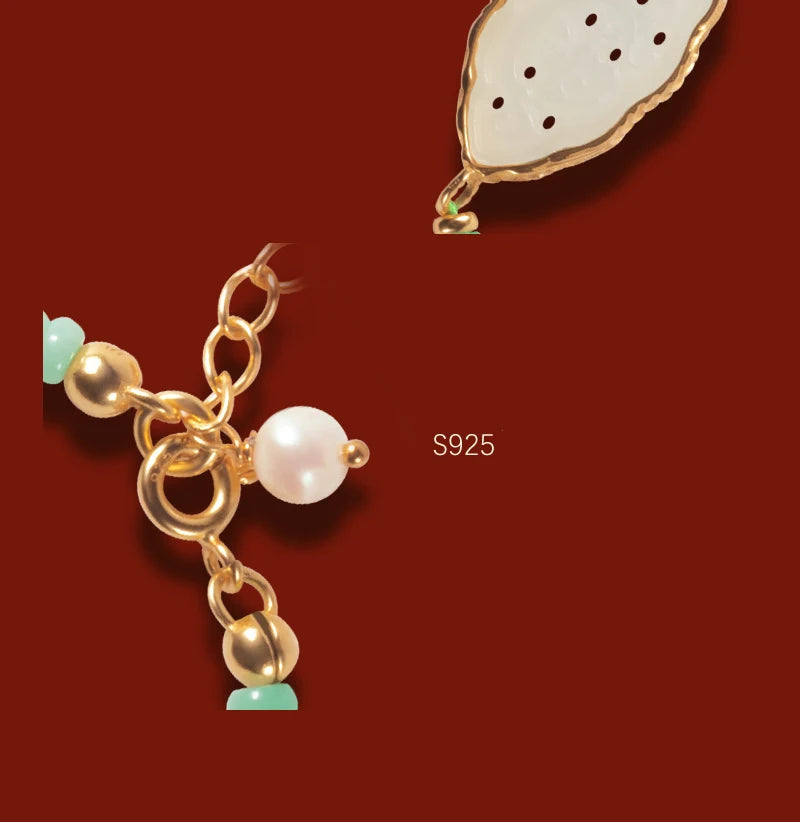 Hetian White Jade Abacus Bracelet — S925 Silver & 18K Gold