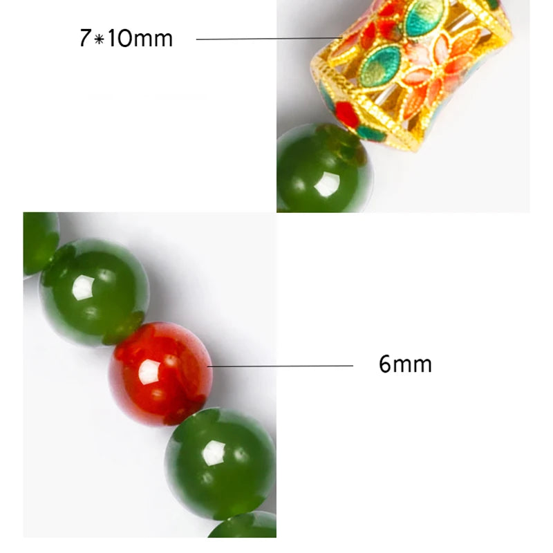 Hotan Jasper & Sterling Silver Hand-String Bracelet for Women