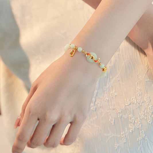 Hetian Jade Green Pearl Bracelet | Luxury Ladies Gift Bracelet