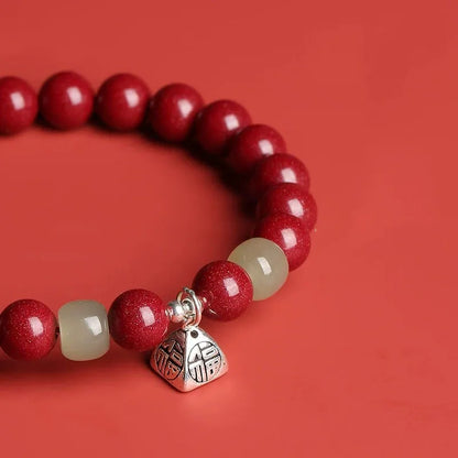 Cinnabar Ben Ming Nian Red-Rope Wealth Amulet Bracelet