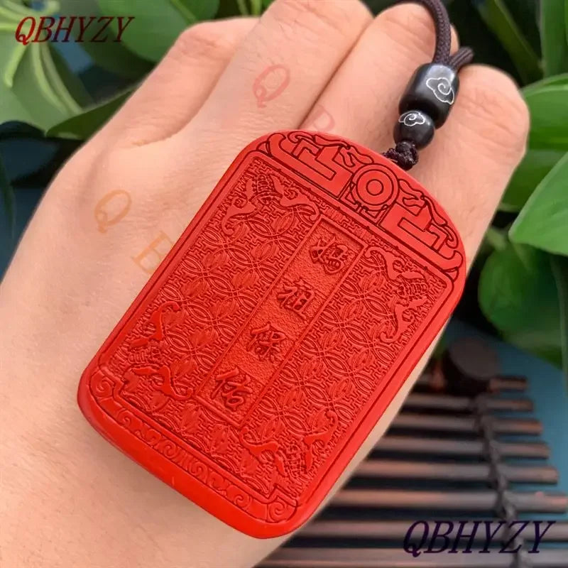 Natural Red Cinnabar Mazu Pendant Necklace — Feng Shui Guardian