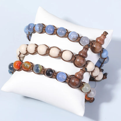 藏式金刚结天然石多色编绳手链｜护结平安 可调节情侣款