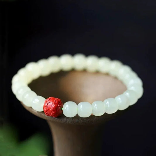 Hetian Jade Buddha Bracelet — Benmingnian Protection for Couples